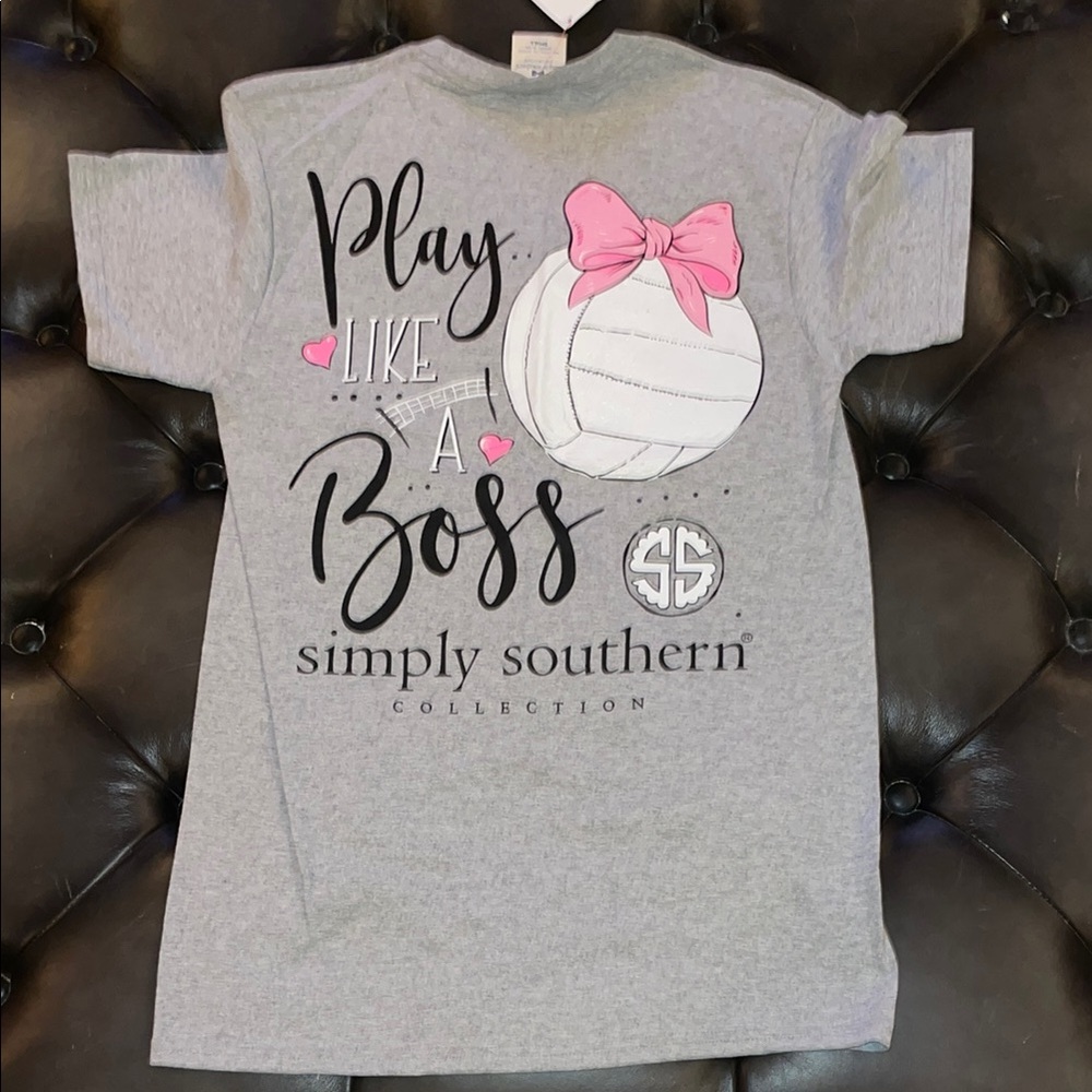 Simply Southern Kids Grey Volleyball T-Shirt